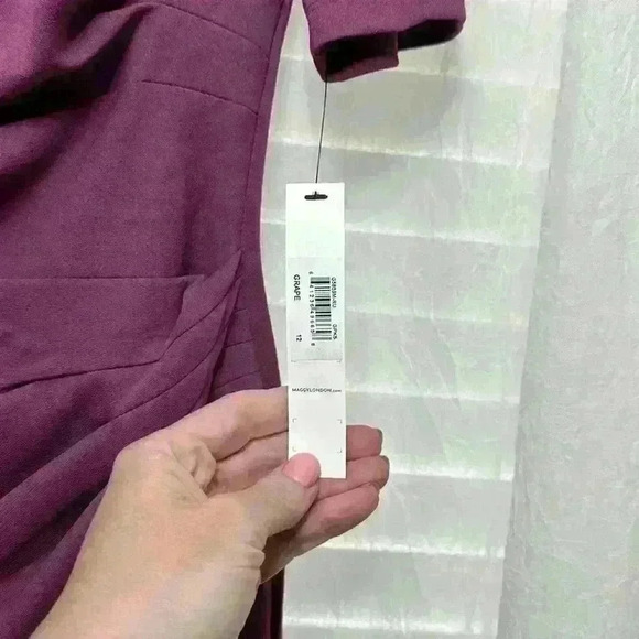 NWT Maggy London Pleated Sheath Dress in Grape Item #1Y - Picture 5 of 10